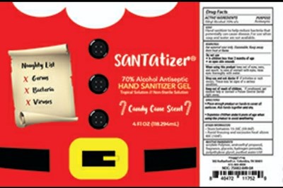 Santatizer Hand Sanitizer Gel (Santa 70 4oz)